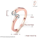 Rose Gold Plated Fashion Ring AAA Zirconia Women B157