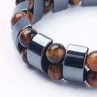 Energy Healing Stretch Bracelet Natural Stone Hematite Tiger Eye Unisex Z54