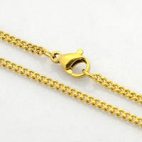 Unisex Style Stainless Steel Twisted Chain Necklace Lobster Clsp Gold 23.7" P121