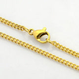 Unisex Style Stainless Steel Twisted Chain Necklace Lobster Clsp Gold 23.7" P121