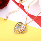 Yellow Rose Gold  Plated Necklace Pendant Heart 19 Inches 1MM Lobster B280