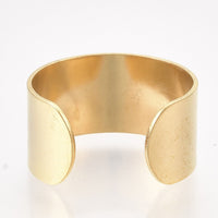 Stainless Steel Cuff Ring Open Finger Ring Wide Band Gold Adjustable 10mm Z260