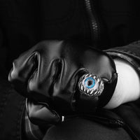 Stainless Steel  Antique Ring Black Blue Men's Unisex Claws Evil Eye B186