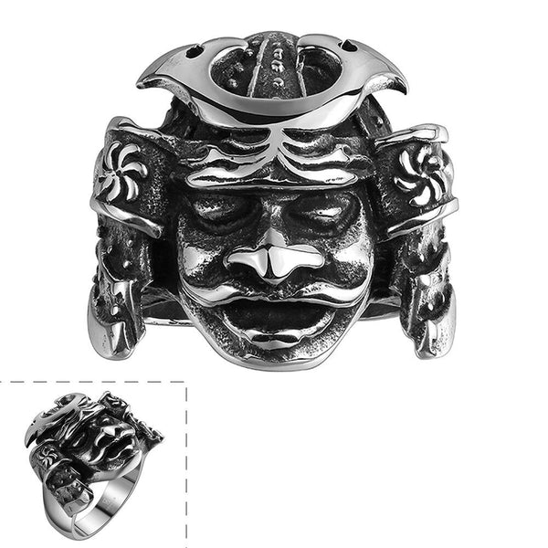 Stainless Steel Vintage Antique Ring Mens Koren Mask Biker Ghotic Black B525