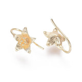 Dangle Earring Flower Nickel Free Real Gold Fish Hook 16x11mm  0.9mm P138