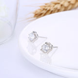 Sterling Silver Earrings  Stud AAA Zirconia  Push Back Clasp L753