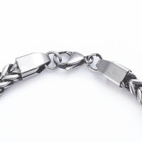 Stainless Steel Wheat Bracelet Lobster Antique Silver 8.4" 21.5cm 6mm Z247