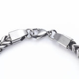 Stainless Steel Wheat Bracelet Lobster Antique Silver 8.4" 21.5cm 6mm Z247