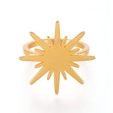 304 Stainless Steel Finger Rings Sun Gold Size 7 17mm  A37