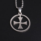 316L Stainless Steel Pendant 0.96X0.96 Inch Cross  Silver Necklace 22" B65