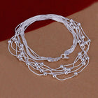 Sterling Silver Plated Necklace Beads Balls 18Inches 8MM Lobster Clasp B92