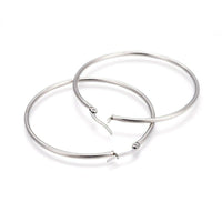 304 Stainless Steel Hoop Earrings Stainless Steel Color 45x43x2mm 1mm P172