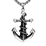 Stainless Steel Necklace Pendant Cross Anchor Biker 23" 3.5MM Lobster Clasp B239