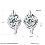 Sterling Silver Earrings  Stud AAA Zirconia  Push Back Clasp L765