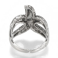 Cuff Finger Ring Wide Ring Starfish Antique Silver Size 8 Adjustable 18.5mm P403