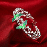Sterling Silver Plated  Beads 7.5 Inches 14.8MM Hook  L102-5