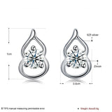 Sterling Silver Earrings  Stud AAA Zirconia  Push Back Clasp L754