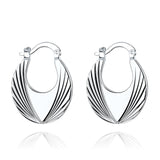 Sterling Silver Plated  Earrings Hoop Hinged Hoop .76" L393