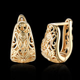 Yellow Gold Plated Earrings  Hoop Huggies  Latch Back Clasp L559