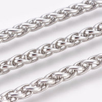 304 Stainless Steel Wheat Chain Bracelet Lobster Silver Color 8.5" 4mm  A114