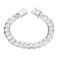 Sterling Silver Plated Bracelet Tongue Safety 8 Inches 10MM Pin Clasp L286