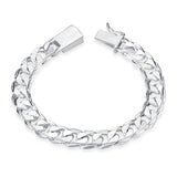 Sterling Silver Plated Bracelet Tongue Safety 8 Inches 10MM Pin Clasp L286