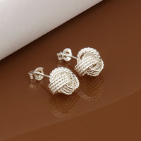 Sterling Silver Plated Ball Stud Earrings L28