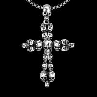 Stainless Steel Necklace Pendant Cross Biker Gothic 23" 3.5MM Lobster Clasp B220