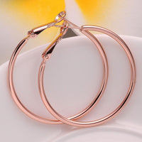 Rose Gold Latch Back Hoop Bali Earrings L121