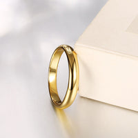 Gold Plated Band Wedding Plain Ring For Women B163