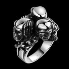 Stainless Steel Antique Gothic Biker Tribal Ring Black Men's Unisex Skull B182