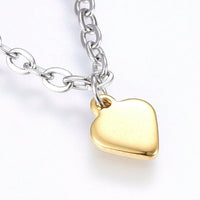 Stainless Steel Charm Bracelet Lobster Heart Gold Silver Color 7.8" 2.5mm A68