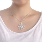 Sterling Silver Plated Necklace  Women's Pendant Flower Drop Lobster Clasp B373