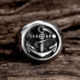 Stainless Steel Antique Gothic Biker Tribal Ring Black Men's Unisex B225