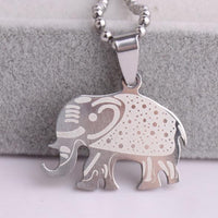 316L Stainless Steel Pendant 27.9X18.03MM Elephant  Silver  Necklace