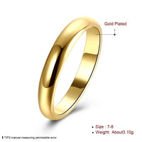 Gold Plated Band Wedding Plain Ring For Women B163