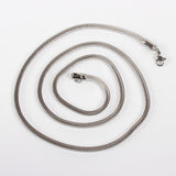 Stainless Steel Snake Chain Necklace Makings Lobster Clasp Platinum 23.6" P122