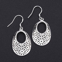 Sterling Silver Plated Earrings  Drop Dangle Fish Hook Clasp L693