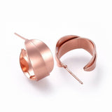 Stud Earrings Hoop Earrings Sterling Silver Ring Rose Gold 17x9~10mm 0.7mm Z318