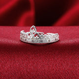 Sterling Silver Plated Fashion Ring AAA Zirconia Women Crown B361