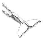 Stainless Steel Pendant Necklaces Pendant Lobster Clasps Whale Tail 21.6" P370