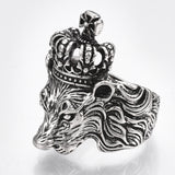 Alloy Cuff Finger Ring Wide Ring Lion Antique Silver Size 9 Adjustable 9mm P445