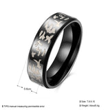 Stainless Steel Band Wedding Ring Black Men's Unisex B455