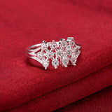 Sterling Silver Plated Fashion Ring AAA Zirconia Women B405