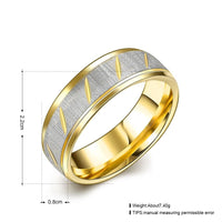 Stainless Steel Band Fashion Ring Yellow Gold Men's Unisex B459