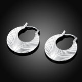 Sterling Silver Plated Earrings Hoop Hinged Hoop 1" L386