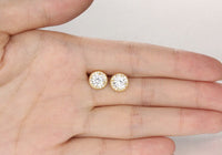 Gold Plated Earring  Round AAA Cubic Zirconia Women's G222