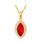 Gold Plated Necklace Pendant Crystal Australina Zirconia Geometric Red L122