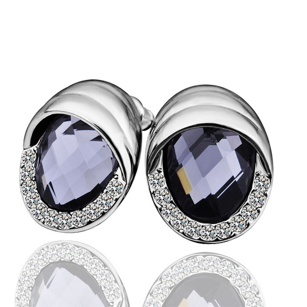 White Gold Zirconia Stud Earrings L71