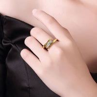 Gold Plated Fashion Ring AAA Zirconia For Women B161